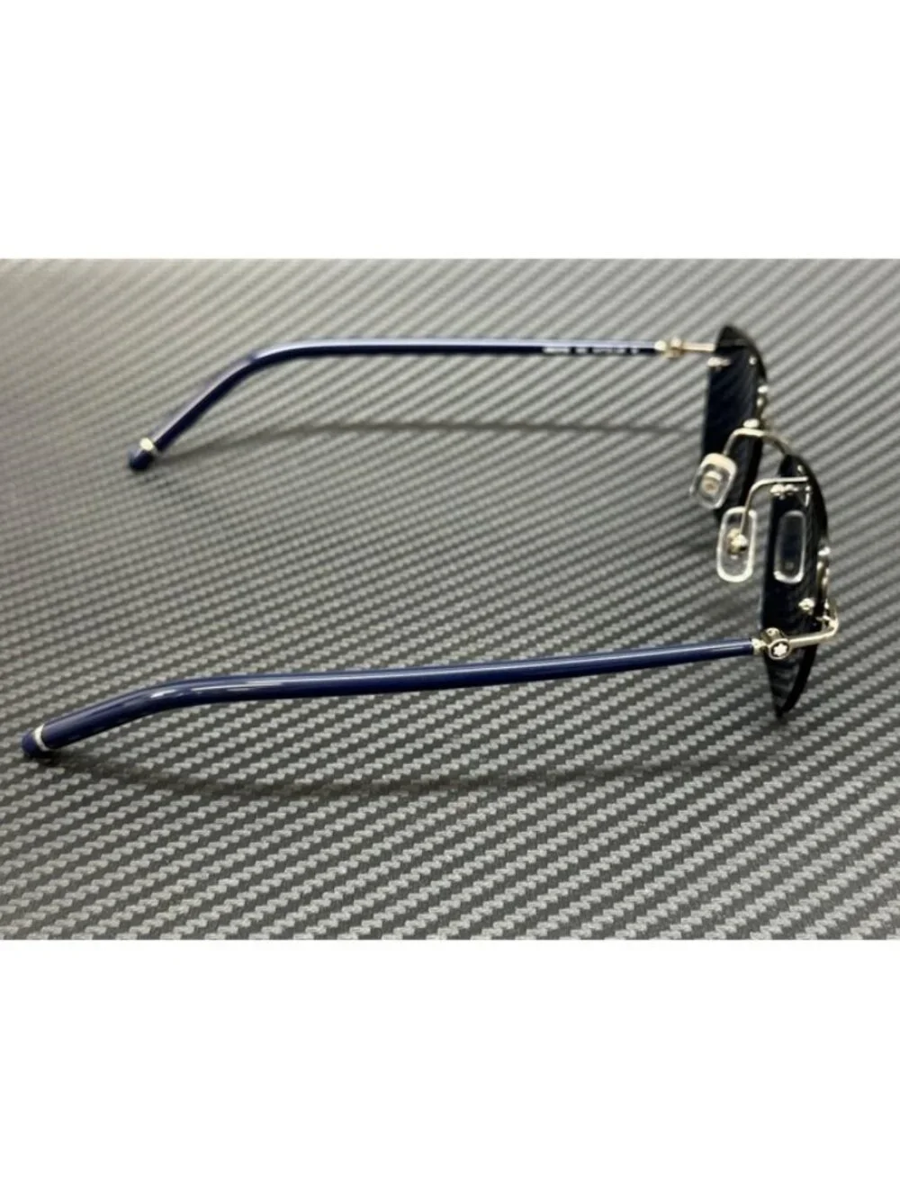 New Montblanc Men Silver Blue Sunglasses 51-21-145